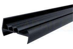 Perfil Puerta PVC Negro Co-extruido